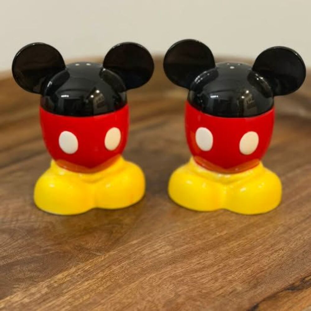 Disney Mickey Mouse Ceramic Salt and Pepper Shakers~2000